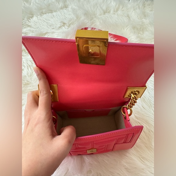 BALMAIN 1945 Soft Mini Quilted Leather Shoulder Bag in Coral 🥰 - Picture 3 of 15